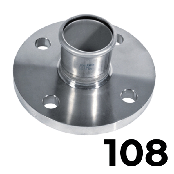 Brida adaptador inoxpres 108  INOX A316L, 