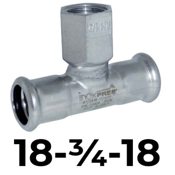 Te rosc. inoxpres 18 - 3/4" - 18  INOX A316L, 