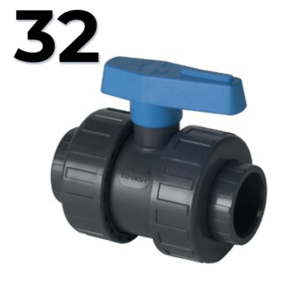 LLAVE DE ESFERA DE PVC PARA ENCOLAR DE 32 PLASSON, Vlvula piscina dimetro 11150032 8024809020078