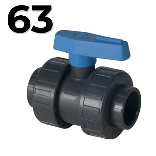 LLAVE DE ESFERA DE PVC PARA ENCOLAR DE 63 PLASSON, Vlvula piscina dimetro 11150063 8024809020108