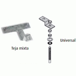 ANCLAJE PARA TEJA MIXTA DE 1 CAPTADOR (4 UNIDADES) REF. 53382 LASIAN, Apoyo Sostn Base Fundamento Patas Sujeccin Sujecin Garras Abrazaderas Soportes Fijacin