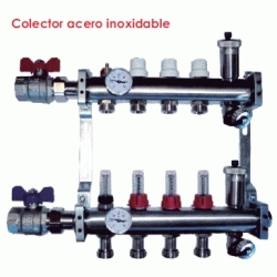 COLECTOR DE ACERO INOXIDABLE DE 10 VIAS HEMBRA DE 1" CON EQUILIBRADO Y VALVULAS REF. FCTE10 FERCO, DISTRIBUIDOR REPARTIDOR BALBULAS