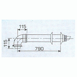 KIT CONDUCTO COAXIAL EN POLIPROPILENO DE 60 / 100 CON TOMAS REF. 8096250 SIME, 