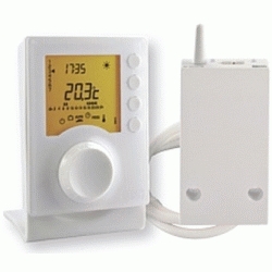 Cronotermostato ambiente programable radio TYBOX 137 para calefaccin DELTA DORE 6053073, CRONO-TERMOSTATOS inalambrico sin hilos cables luz Digital Semanal regulacion calefacciones