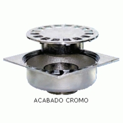 SUMIDERO DE 10 x 10cm SALIDA VERTICAL DE 11/4  CROMADO BOSSINI, Cromo Cromada 1 1/4 1-1/4 Bosini 10x10cm 10/10cm 100x100mm metal laton