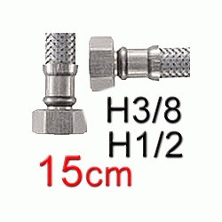 UNIFLEX MALLA HEMBRA HEMBRA DE 1/2 A 3/8 DE 15cm TUCAI, Latiguillo Conexin Malla Flexible Rabillo HH H/H H-H