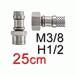 UNIFLEX MALLA MACHO HEMBRA DE 3/8 A 1/2 DE 25cm TUCAI, Latiguillo Conexin Malla Flexible Rabillo MH (MH) ( MH ) (M-H) ( M-H ) M/H