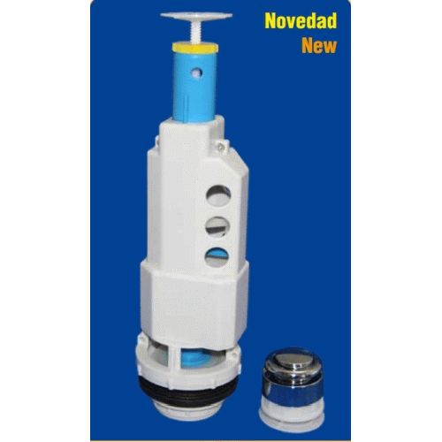 MECANISMO DE DESCARGA SIMPLE CON PULSADOR + ADAPTADOR T-281 NS HIDROTECNOAGUA 10053, descargador para cisterna baja T288S RECAMBIOS REPUESTOS Taza Inodoros Water bater WC tazas vater TANQUE MOCHILA Una Pulsacion Posicion W.C. Un agua 1 Descargas Mecanismos Fontaneria