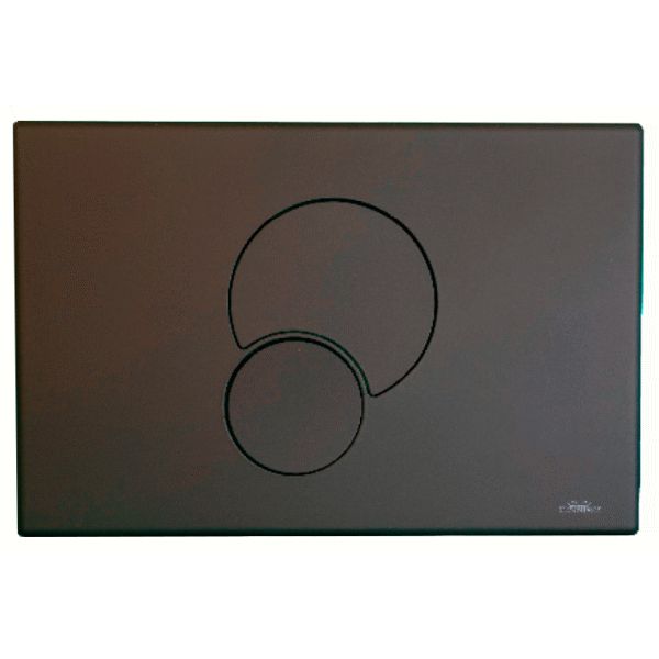 Placa pulsador doble circulo color NEGRO MATE T-730N Ref: 50728 HIDROTECNOAGUA, NEGRA KARIBA