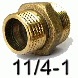 MACHON DE METAL REDUCIDO Fg 280 DE 11/4 x 1, 1 1/4 1-1/4 DE LATON MM M-M MAMELON mechones machones REDUCCIONES Roscados Dobles