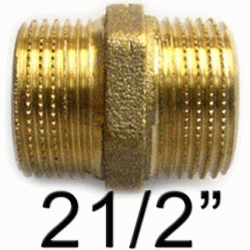 MACHON DE METAL Fg 280 DE 21/2, 2 1/2 2-1/2 DE LATON MM M-M MAMELON mechones machones 280 75 Roscados Dobles