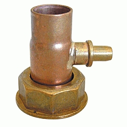 RACOR DE COBRE CON PURGADOR SOLDADO DE 15 x 3/4" REF.13324 LLOBERA, RACOR LOCO TUERCA LOCA PARA GAS Racords Purgadores Orejeta