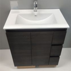 Conjunto con patas BEL AIR 700 mm (mueble+ lavabo) 2 Puertas y 3 Cajones Wengue VALMAN, 