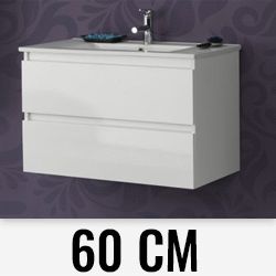 Conjunto BEVERLY 60 2C Suspendido (mueble y lavabo) Blanco Brillo VALMAN, lababo lababos lavabo suspendido brillo economico wall hung vanity unit and basin two drawers