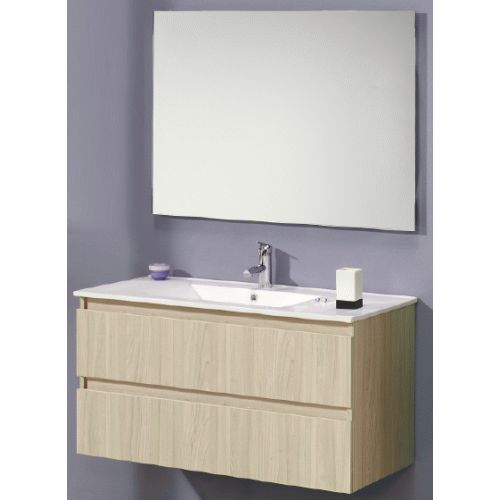 Conjunto Completo BEVERLY 80 2C Suspendido (mueble, lavabo, espejo y aplique) Roble Ulloa VALMAN, 