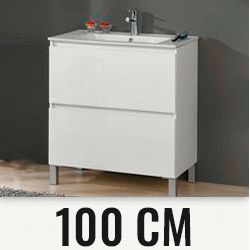 Conjunto MALIBU 100 2C con patas (mueble y lavabo) Blanco VALMAN, 