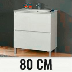 Conjunto MALIBU 80 2C con patas (mueble y lavabo) Blanco VALMAN, 