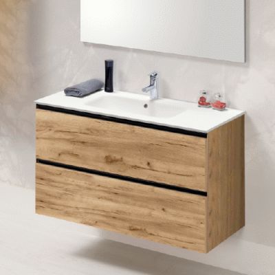 Conjunto RIVER 2C 80 Suspendido (mueble y lavabo Round) Mojave VALMAN, DOS CAJONES 80 CM MM suspendido