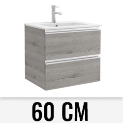 Mueble SPIRIT de 600mm 2C Pino Baha SALGAR 22800 (Tiradores No Incluidos, Ver Coleccion), Lababos washbasin basin lavavos Lavabos fusion wall hung vanity unit and basin two drawers