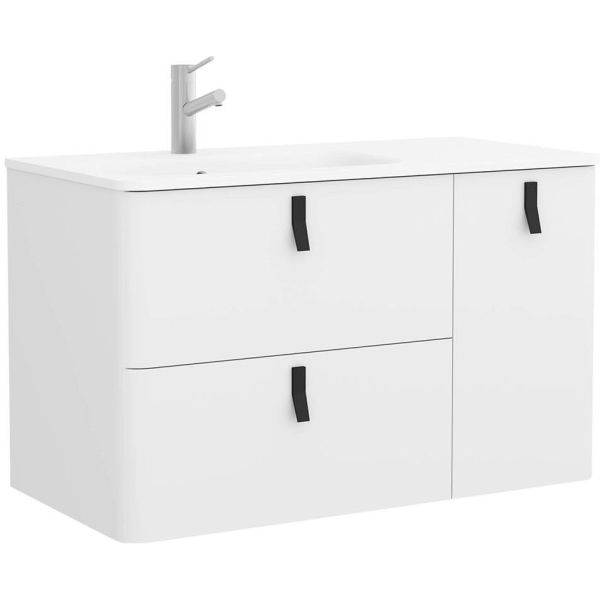 Mueble (Solo Mueble) UNIIQ de 90 cm 2C 1P Derecha blanco mate SALGAR 24604, 24604 dos cajones una puerta suspendido