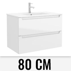 Mueble suspendido MONTEREY de 800mm 2 cajones color blanco brillo SALGAR 26678, Lababos washbasin basin lavavos Lavabos de bao wall hung vanity unit and basin two drawers