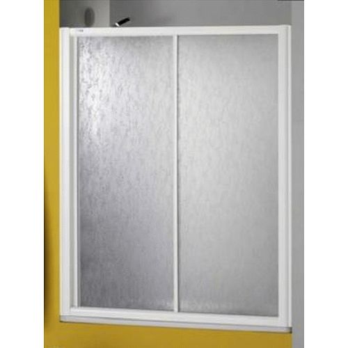 FRONTAL BAERA URANIA 5 REF. 221 DE HASTA 1400 mm 1 FIJO 1 PUERTA BLANCA CRIS TRANSPARENTE VELVET, CORREDERAS