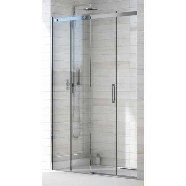 MAMPARA FRONTAL DE DUCHA ORION1 - 1 FIJO + 1 PUERTA CORREDERA (1740 - 1780mm) REF:418CT - VELVET, shower screen walk-in walkin manpara 418CT Cristal transparente