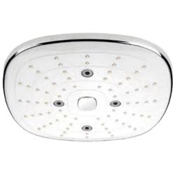 Rociador de ducha cuadrado de 245x245 mm en ABS blanco cromo boton 3 funciones AQUASSENT, Alcachofas Duchas ducha QUADRADO SQUARE shower head fija SR01  8436576065877