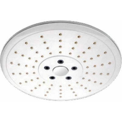 Rociador de ducha redondo de 245 mm en ABS blanco cromo boton 3 funciones antical AQUASSENT, Alcachofas Duchas ducha REDONDOS fijas SR02 8436576063781