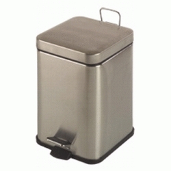 CUBO A PEDAL CON TAPA BASCULANTE CUADRADO BASCULANTE 14,5 Litros PP1214CS INOX MATE MEDICLINICS, PAPELERA INOX Ltrs Lts