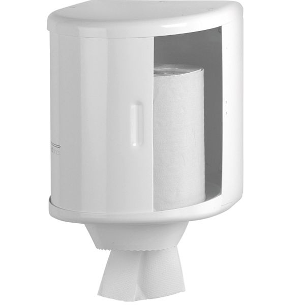 DISPENSADOR DE PAPEL TOALLA BOBINA EN ACERO EPOXI BLANCO REF. DT0303 MEDICLINICS, DISTRIBUIDOR DE PAPEL BL BLA PORTARROLLOS