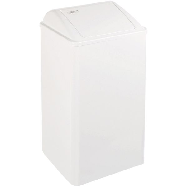 Papelera rectangular con tapa auto-retorno en epoxi 65L acabado blanco PP0065 MEDICLINICS, 