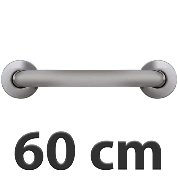 Barra fija acero inoxidable 600mm AISI 304 Satinado Ref. 15054.60.GES.S GESCO PLUS, APOYO ACCESS NOFER MEDICLINICS MINUSVALIA MINUSVALIDO MATE GRIS 60 CM 600 MM