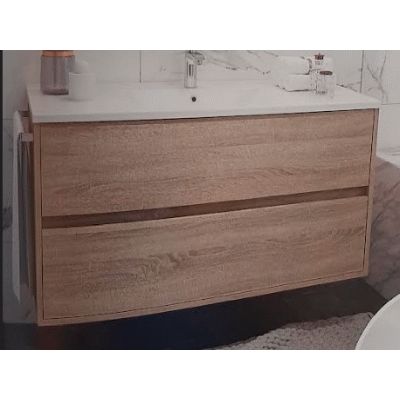 Conjunto JAVEA 600 de 2C (mueble+lavabo) color ROBLE RC BATH 300602, wall hung vanity unit and basin two drawers