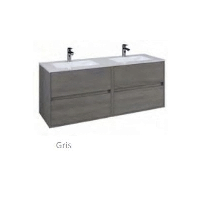 Conjunto completo JAVEA 1200 de 4C (mueble+lavabo 2 senos+espejo+aplique) GRIS 300863 RC BATH, 