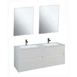 Conjunto completo JAVEA 1400 de 4C (mueble+lavabo 2 senos+espejo+aplique) BLANCO RC BATH 300864, 