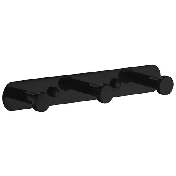 PERCHA TRIPLE ECO ATORNILLAR EN ACERO INOXIDABLE 304 NEGRO MATE MANILLONS 06544 081, 