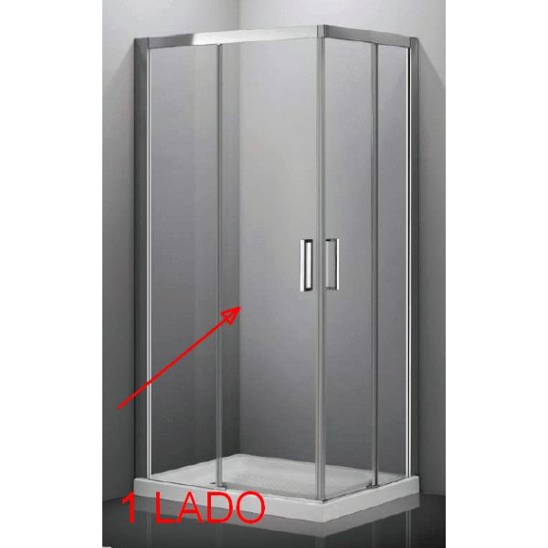 MAMPARA PARA DUCHA MODELO AKTUAL LADOS 1 FIJO + 1 CORREDERA DE 87 x 90 CRISTAL TRANSPARENTE GME, MAMPARA PARA PLATO DE DUCHA DE CRS Manparas