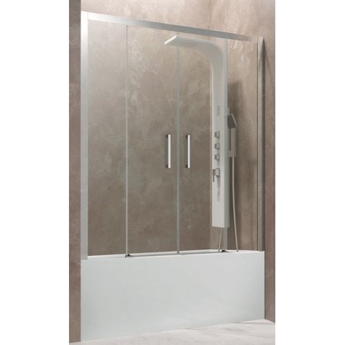 MAMPARA PARA BAERA AKTUAL SPAZIO 2 FIJOS + 2 CORREDERAS DE 1600 mm CRISTAL TRANSPARENTE GME 0572, MODELO 8435303934943 Manparas