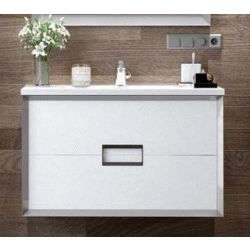 Conjunto suspendido NOVUS 800 (mueble+lavabo) 2C frente N70 casco M6 Mate AVILA DOS, wall hung vanity unit and basin two drawers