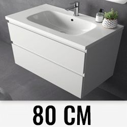 Conjunto suspendido CARMEN 800 (mueble+lavabo Plus) 2C T. incl. N4 AVILA DOS, wall hung vanity unit and basin two drawers