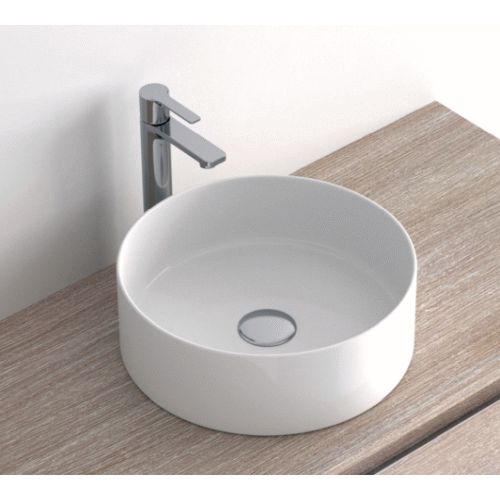 Lavabo circular porcelana fino 350 x 120 sobre encimera Blanco LAV-000083 AVILA DOS, 