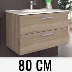 Mueble suspendido MENORCA de 800mm cambrian ED Baos, wall hung vanity unit and basin two drawers