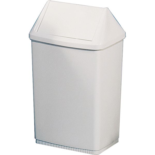 Papelera en ABS Blanca para recogida de toallas usadas NOFER 14027 capacidad 55litros, cabezal tapa basculante columpio blanco 55litros 55lts 55ltrs