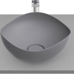 Lavabo de finceramic OHTAKE 375 x 375 x 175mm sobre encimera Perla ROCA A327A15630, 