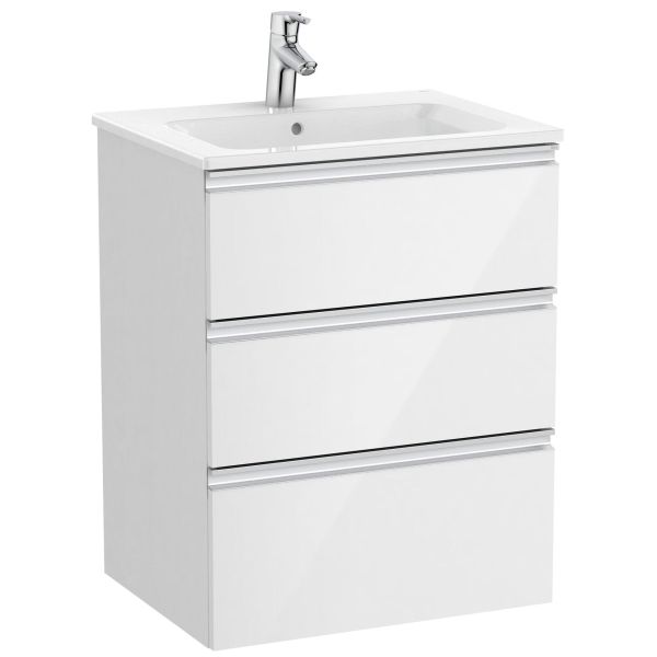 Conjunto UNIK THE GAP de 3 cajones (mueble + lavabo) 800 x 460 x 760 mm Blanco ROCA, 