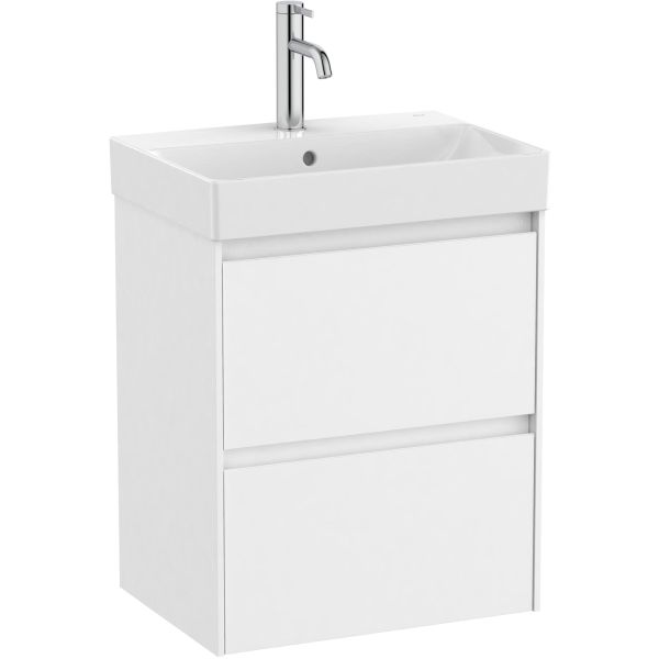 Conjunto UNIK ONA COMPACT de 2 cajones (mueble + lavabo) 500 x 360 x 645 mm Blanco Mate ROCA, 50 fondo reducido