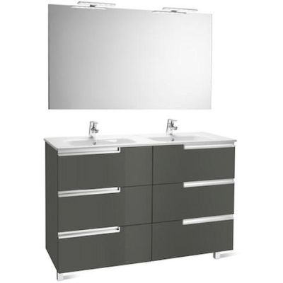 PACK VICTORIA-N FAMILY 1200 GRIS ANTRACITA ( MUEBLE + LAVABO + ESPEJO + APLIQUE ) ROCA, Recomendado muebless de Lababos washbasin basin lavavos Lavabos