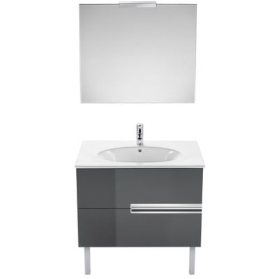 PACK VICTORIA-N OVAL DE  800 mm (mueble + lavabo)  GRIS ANTRACITA ROCA, 