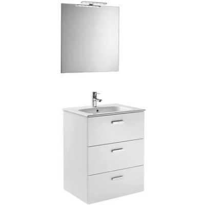 Pack VICTORIA BASIC FAMILY 600mm 3 cajones BLANCO BRILLO (mueble+lavabo+espejo+apli) ROCA A851232806, 60cm 8433290482188 aplique conjuntos grupos compuestos conglomerados pacs paks packs pakcs Sets